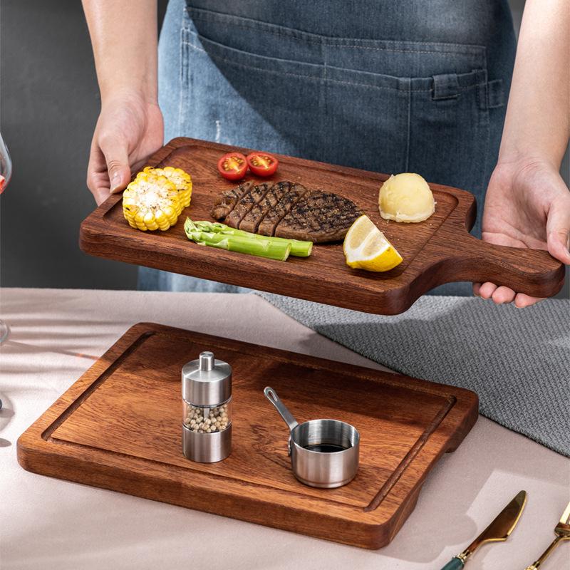 Acacia Wood Cutting Board and Chopping Board with Handle for Meat, Pizza, Cheese Board, Vegetables, Bread, and Charcuterie