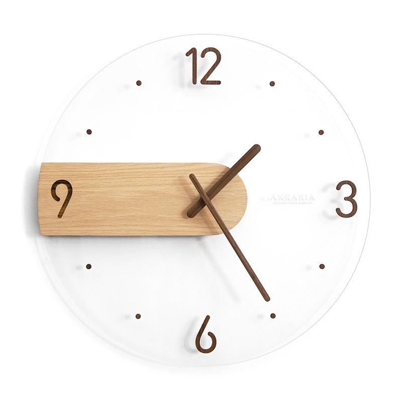 Decorative Wall Clock for Living Room,Metal & Walnut Dial Home Decor Silent Non Ticking Lightweight Clocks for Bedroom, Study, Office Decorations