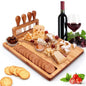 Bamboo Cheese Charcuterie Set; Ideal for Cheese, Meats, Fruits.